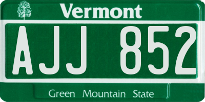 VT license plate AJJ852