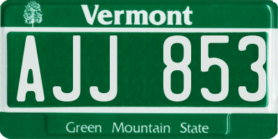 VT license plate AJJ853
