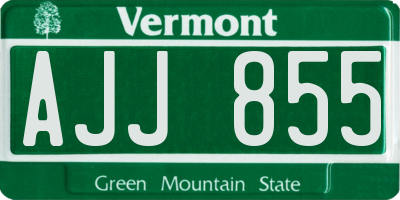 VT license plate AJJ855