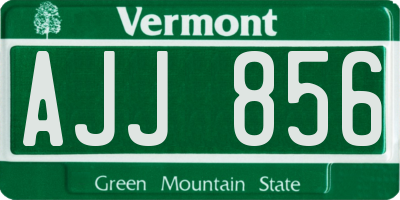 VT license plate AJJ856
