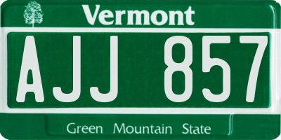 VT license plate AJJ857