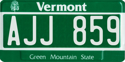 VT license plate AJJ859