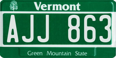 VT license plate AJJ863