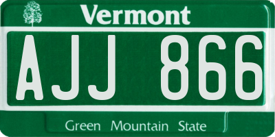 VT license plate AJJ866
