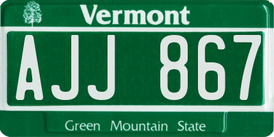 VT license plate AJJ867