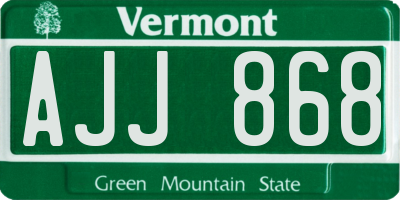 VT license plate AJJ868