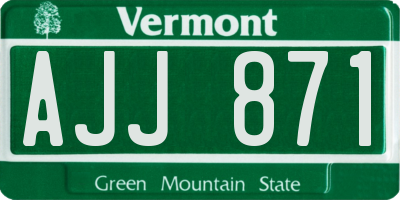 VT license plate AJJ871