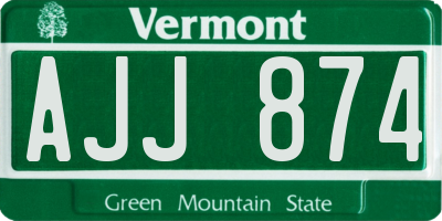 VT license plate AJJ874