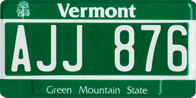 VT license plate AJJ876