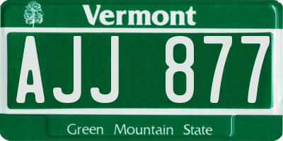 VT license plate AJJ877