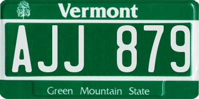 VT license plate AJJ879
