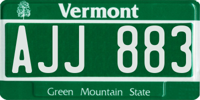 VT license plate AJJ883