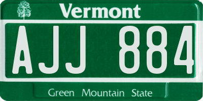 VT license plate AJJ884