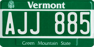 VT license plate AJJ885