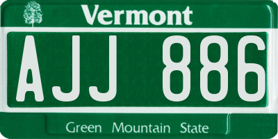 VT license plate AJJ886