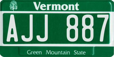 VT license plate AJJ887