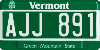 VT license plate AJJ891