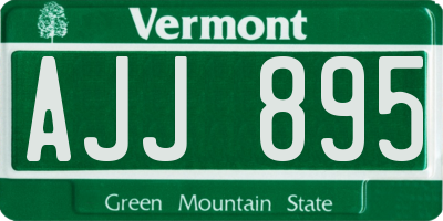 VT license plate AJJ895