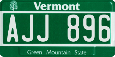 VT license plate AJJ896