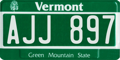 VT license plate AJJ897