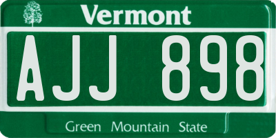 VT license plate AJJ898
