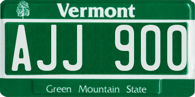 VT license plate AJJ900