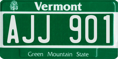 VT license plate AJJ901