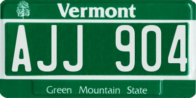 VT license plate AJJ904