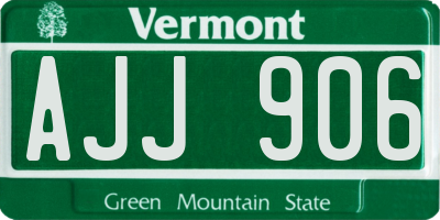 VT license plate AJJ906