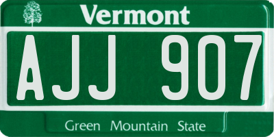 VT license plate AJJ907