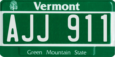 VT license plate AJJ911