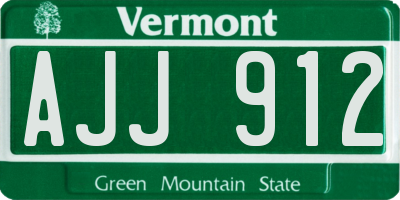 VT license plate AJJ912