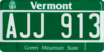 VT license plate AJJ913