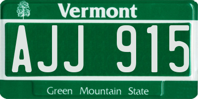 VT license plate AJJ915