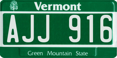 VT license plate AJJ916