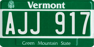 VT license plate AJJ917