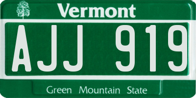 VT license plate AJJ919