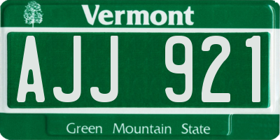 VT license plate AJJ921