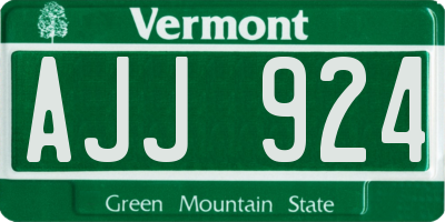 VT license plate AJJ924