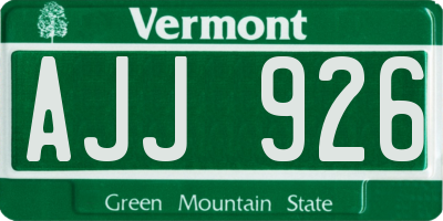 VT license plate AJJ926