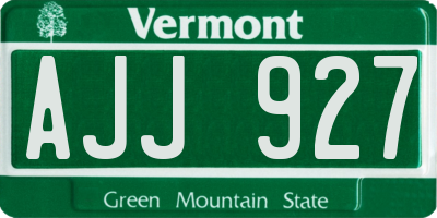VT license plate AJJ927