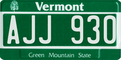 VT license plate AJJ930