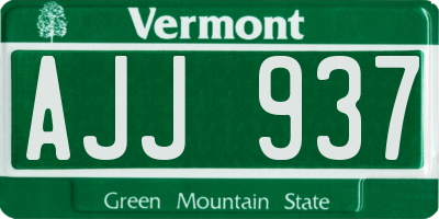 VT license plate AJJ937