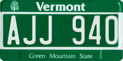 VT license plate AJJ940