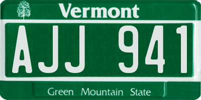 VT license plate AJJ941