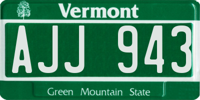 VT license plate AJJ943