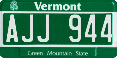 VT license plate AJJ944