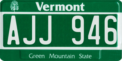 VT license plate AJJ946