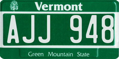 VT license plate AJJ948