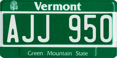 VT license plate AJJ950